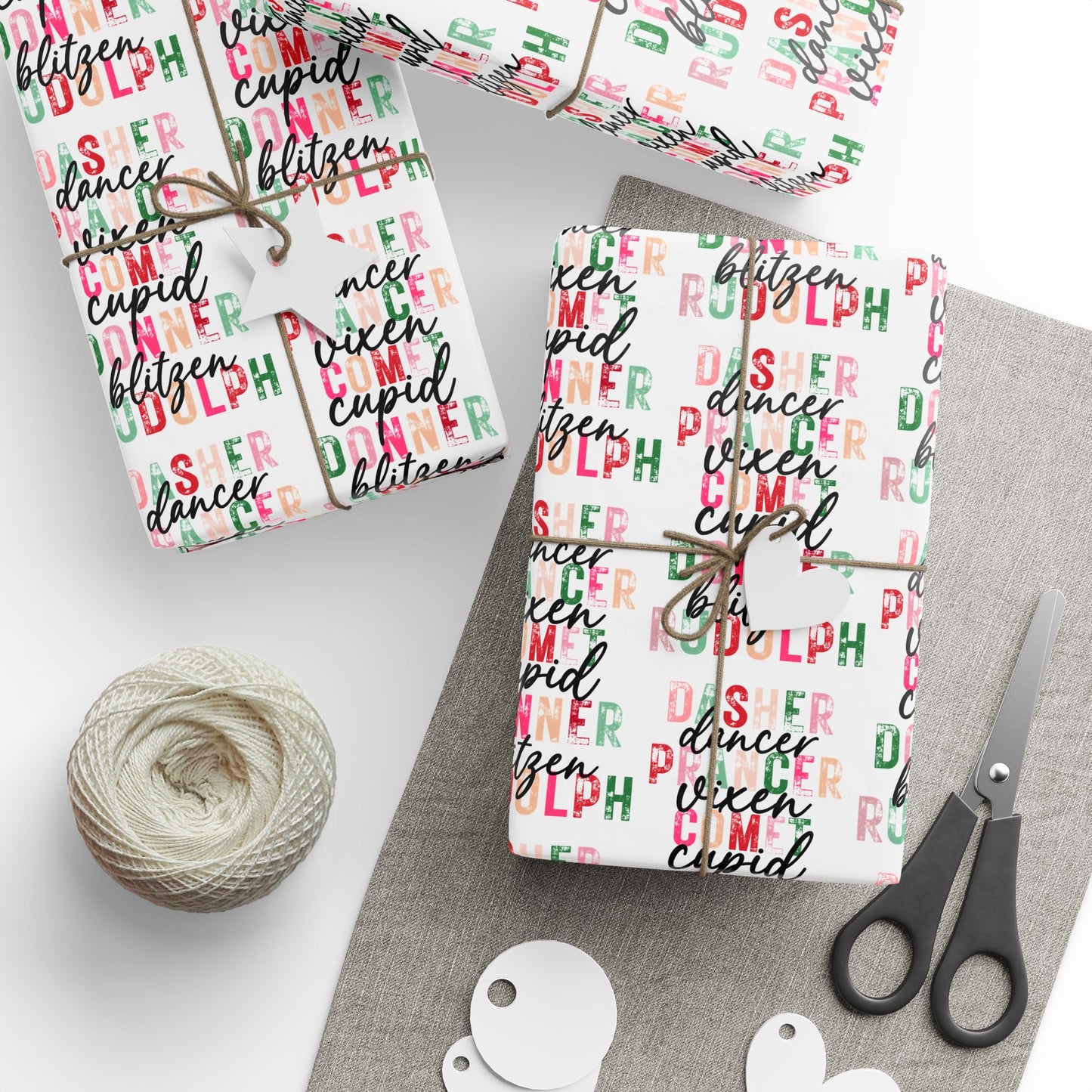 Reindeer Names Pattern - Wrapping Paper