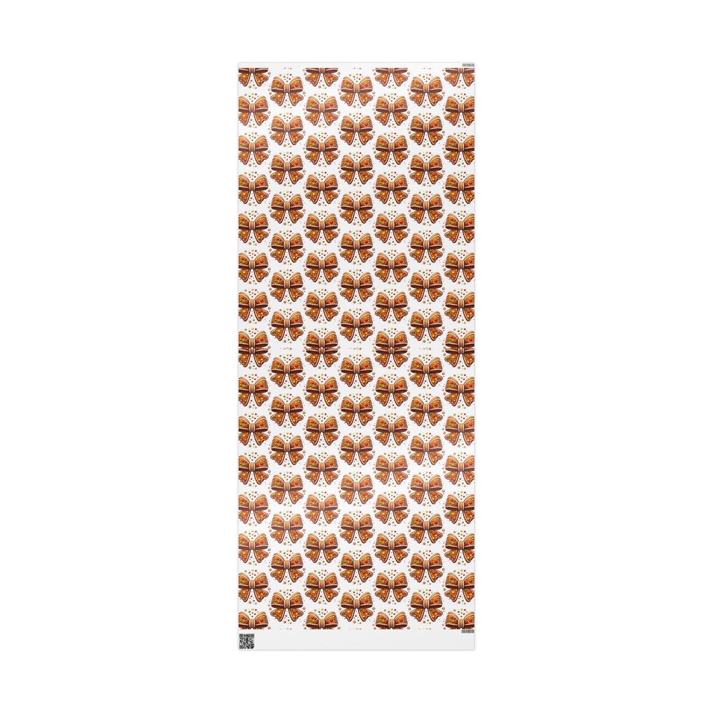 Gingerbread Cookie Bow Christmas Wrapping Paper