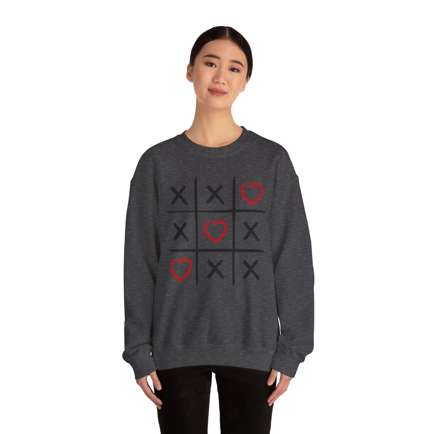 Valentines Tic-Tac-Toe - Unisex Heavy Blend™ Crewneck Sweatshirt - Adult