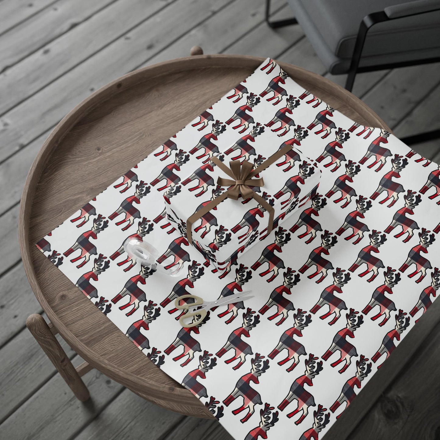 Plaid Deer Pattern - Wrapping Paper