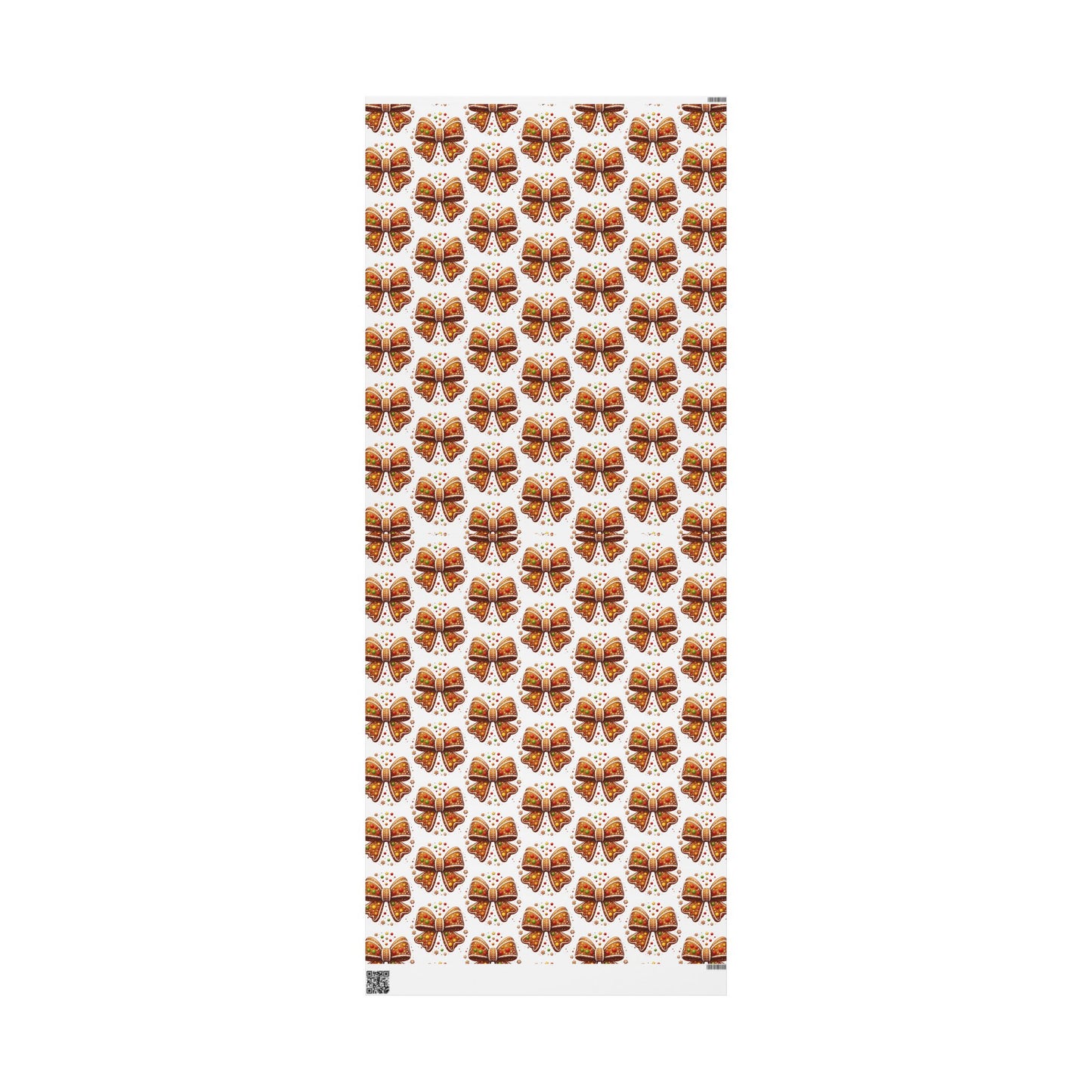 Gingerbread Cookie Bow Christmas Wrapping Paper