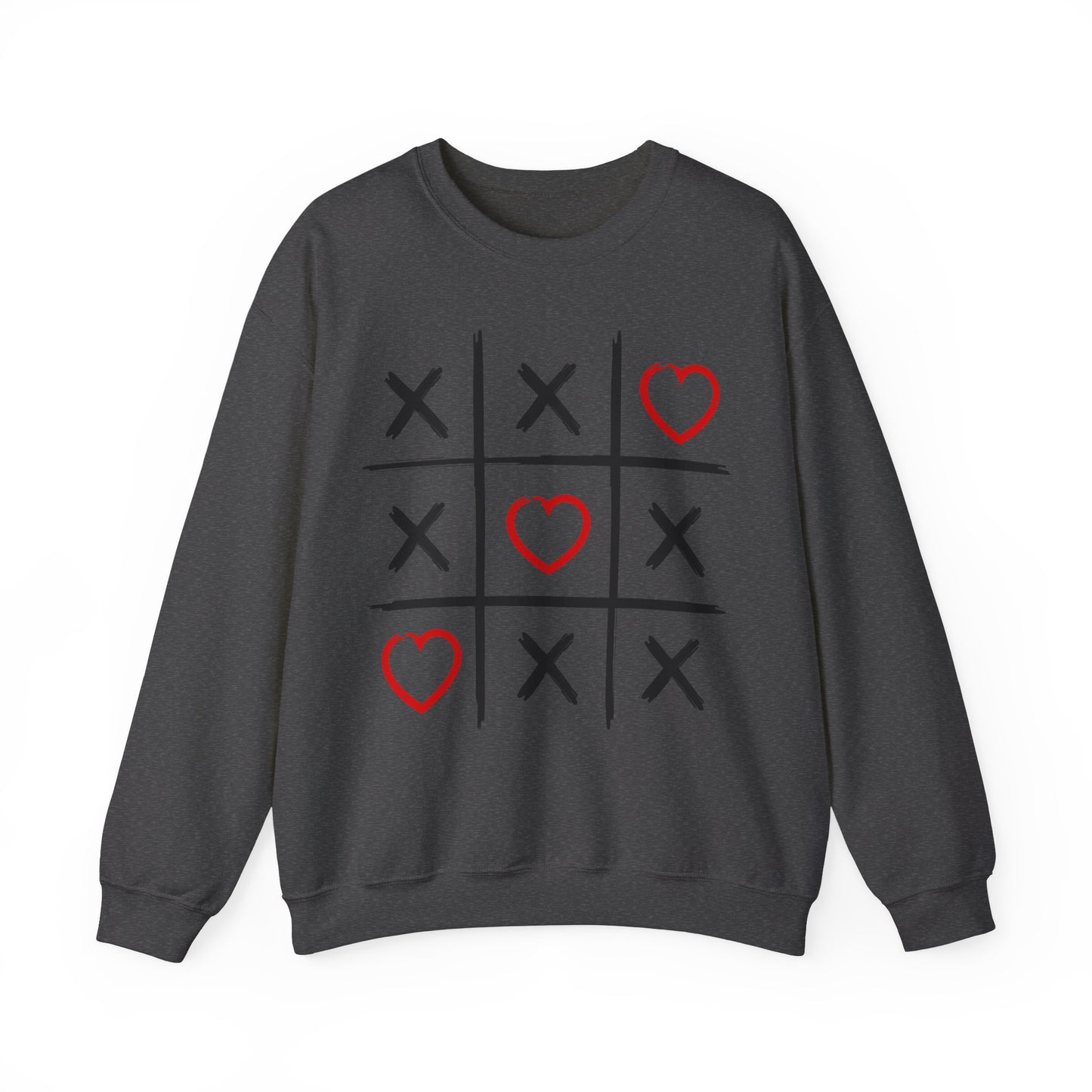 Valentines Tic-Tac-Toe - Unisex Heavy Blend™ Crewneck Sweatshirt - Adult