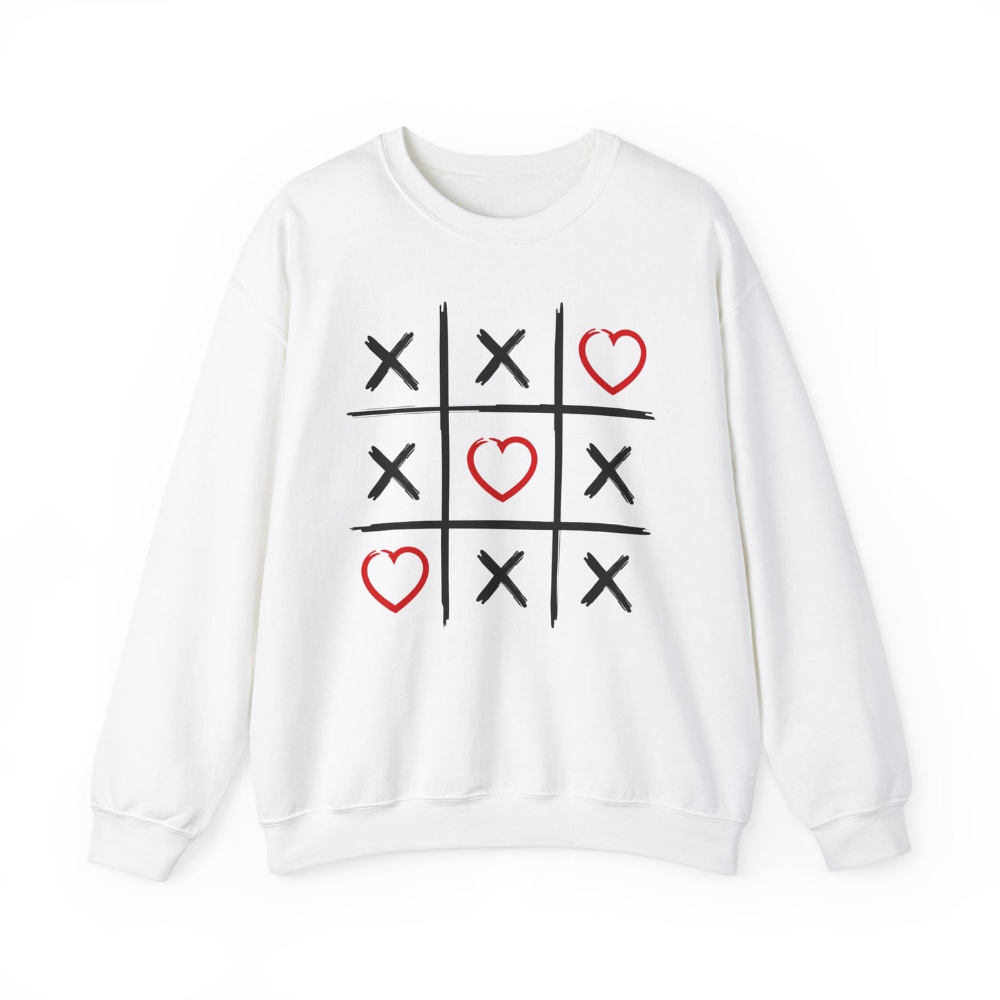 Valentines Tic-Tac-Toe - Unisex Heavy Blend™ Crewneck Sweatshirt - Adult