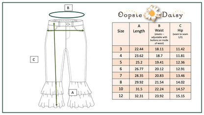 Kids Light Wash Denim Double Ruffle Jeans Pants: 6