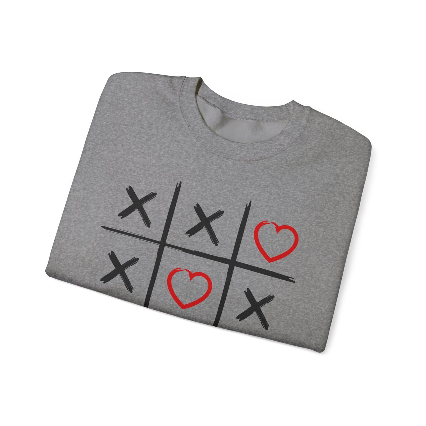 Valentines Tic-Tac-Toe - Unisex Heavy Blend™ Crewneck Sweatshirt - Adult