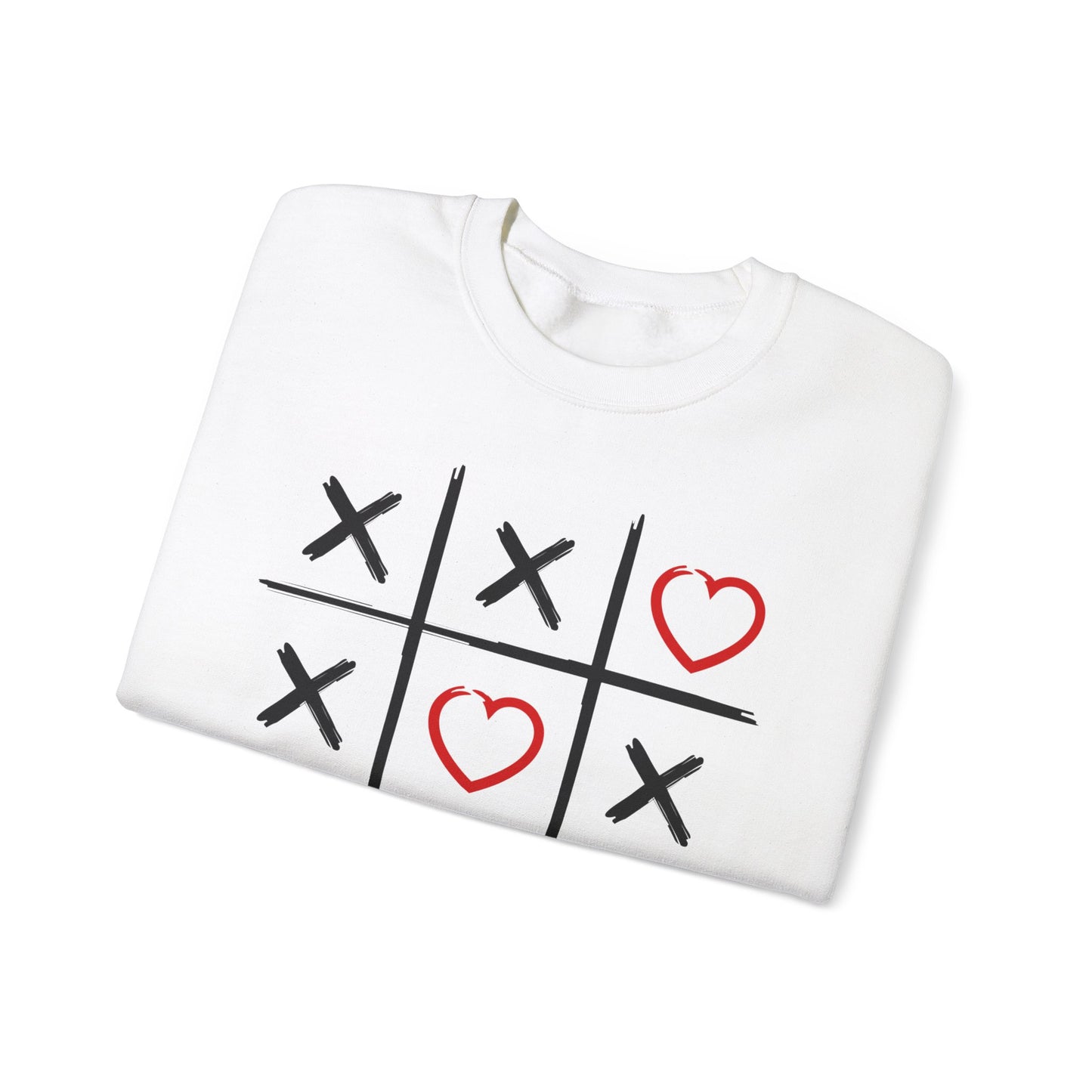 Valentines Tic-Tac-Toe - Unisex Heavy Blend™ Crewneck Sweatshirt - Adult