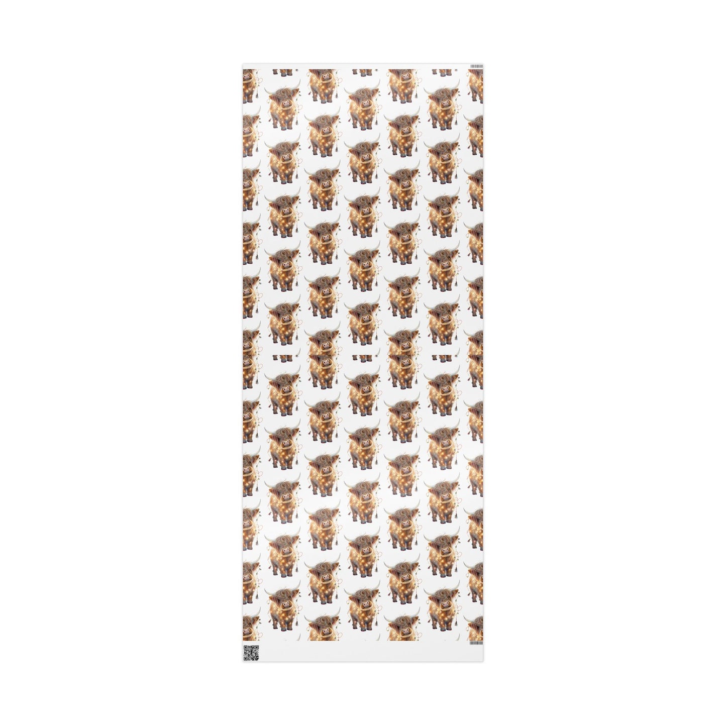 Highland Cow with Lights 2 Pattern - Wrapping Paper