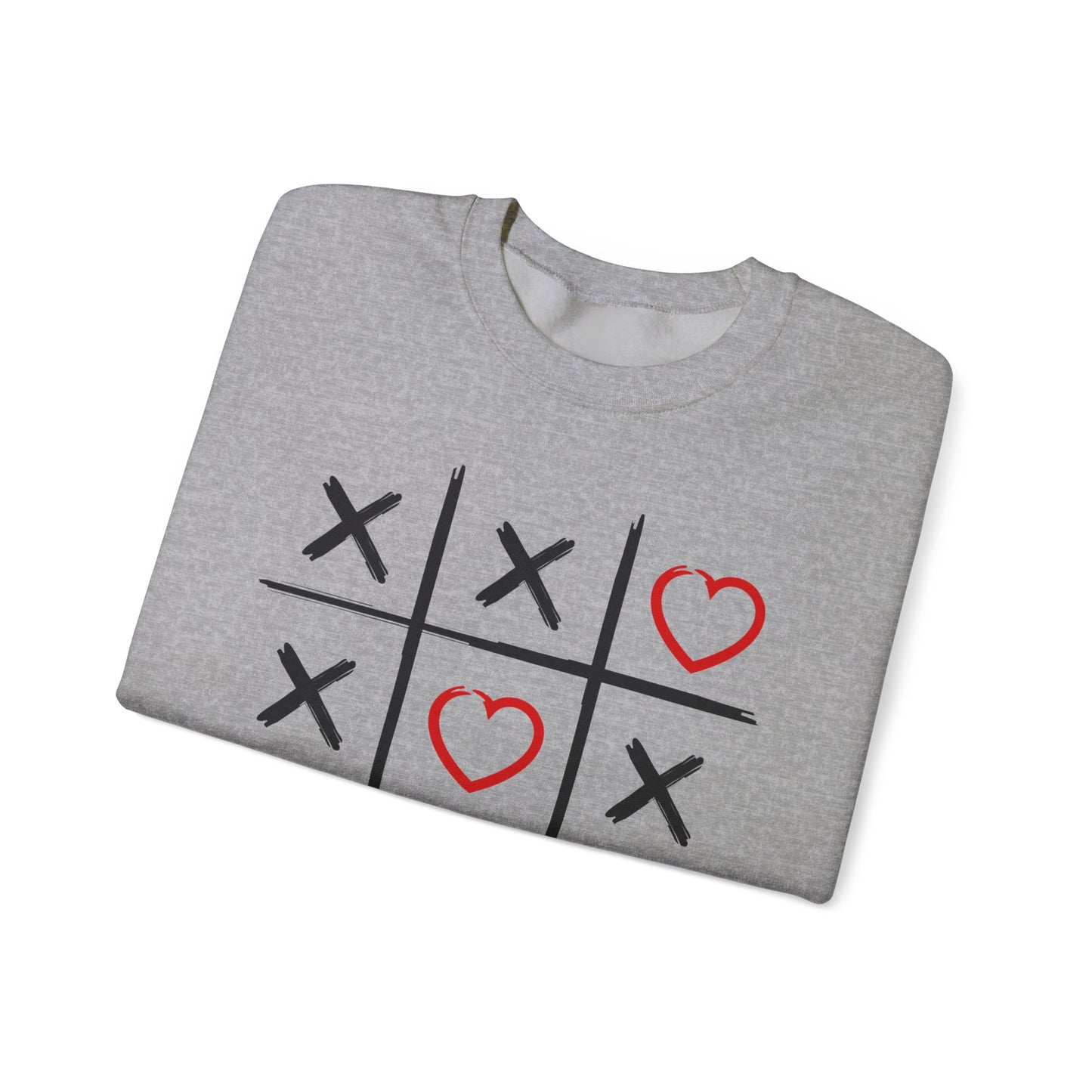 Valentines Tic-Tac-Toe - Unisex Heavy Blend™ Crewneck Sweatshirt - Adult