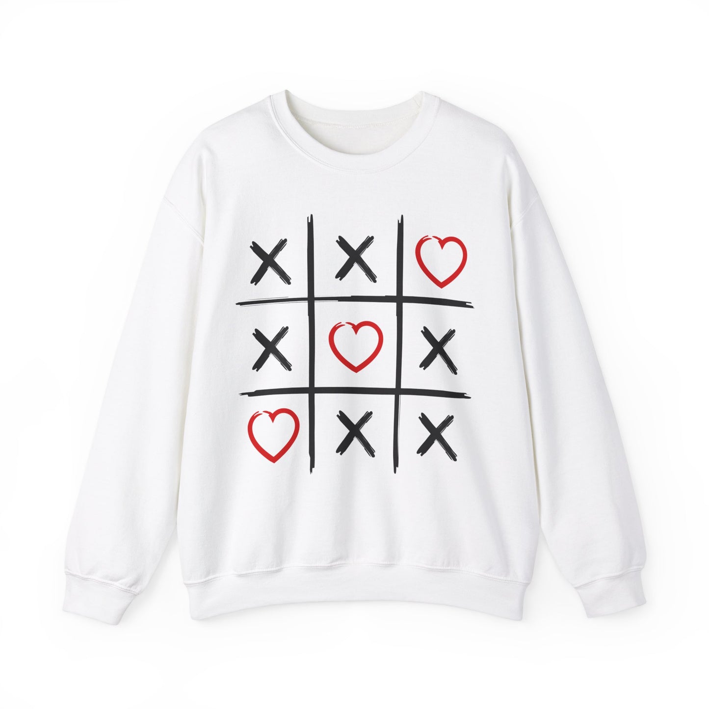 Valentines Tic-Tac-Toe - Unisex Heavy Blend™ Crewneck Sweatshirt - Adult