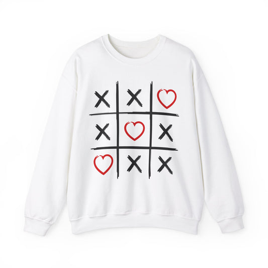 Valentines Tic-Tac-Toe - Unisex Heavy Blend™ Crewneck Sweatshirt - Adult