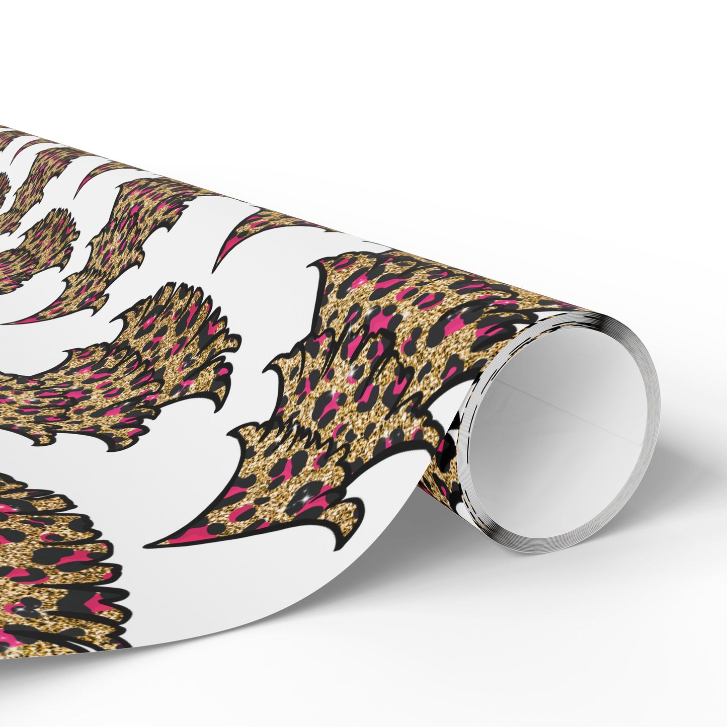 Leopard Tree - Pink, Black, and Gold Pattern - Wrapping Paper