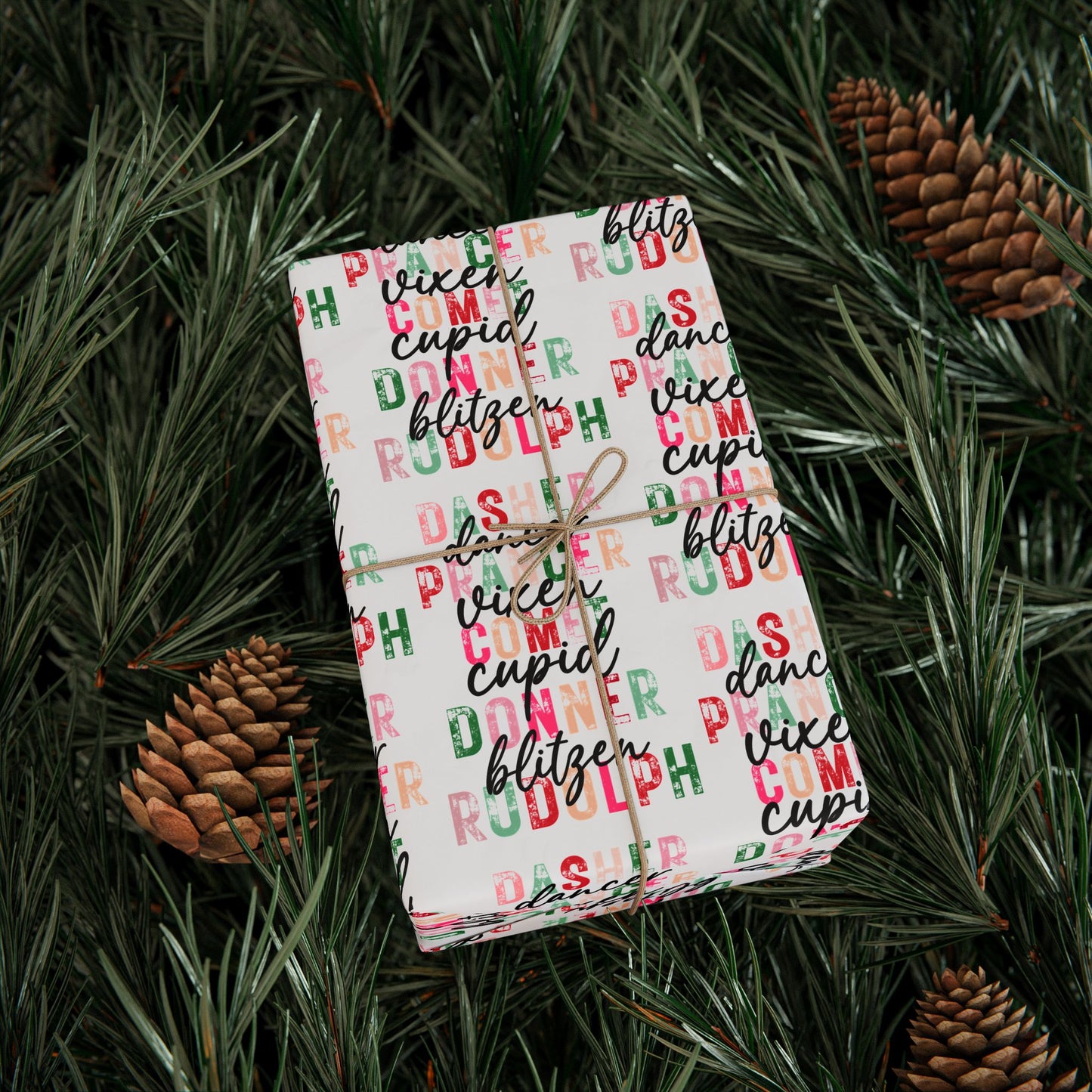 Reindeer Names Pattern - Wrapping Paper