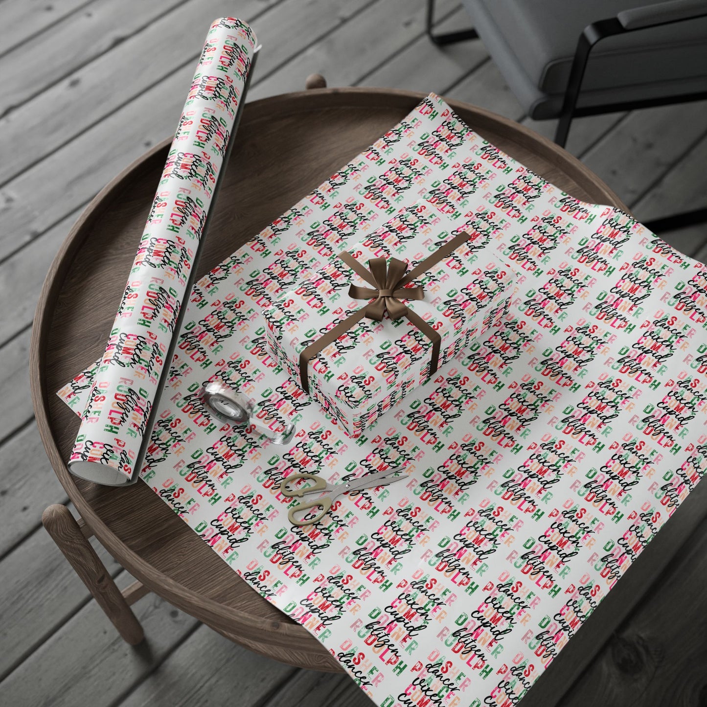 Reindeer Names Pattern - Wrapping Paper