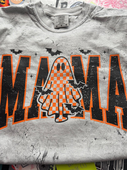 Halloween MAMA Ghost Comfort Colors Tee – Medium | Ready to Ship