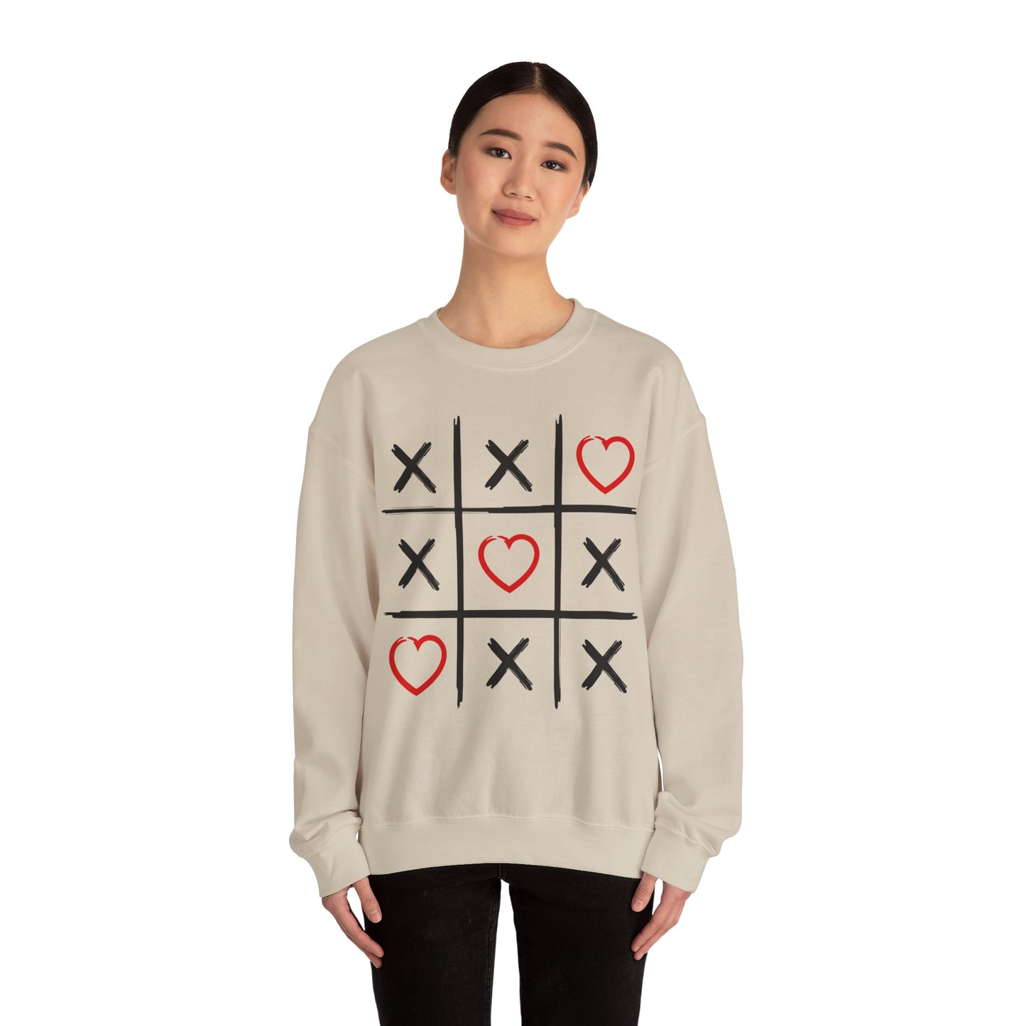 Valentines Tic-Tac-Toe - Unisex Heavy Blend™ Crewneck Sweatshirt - Adult