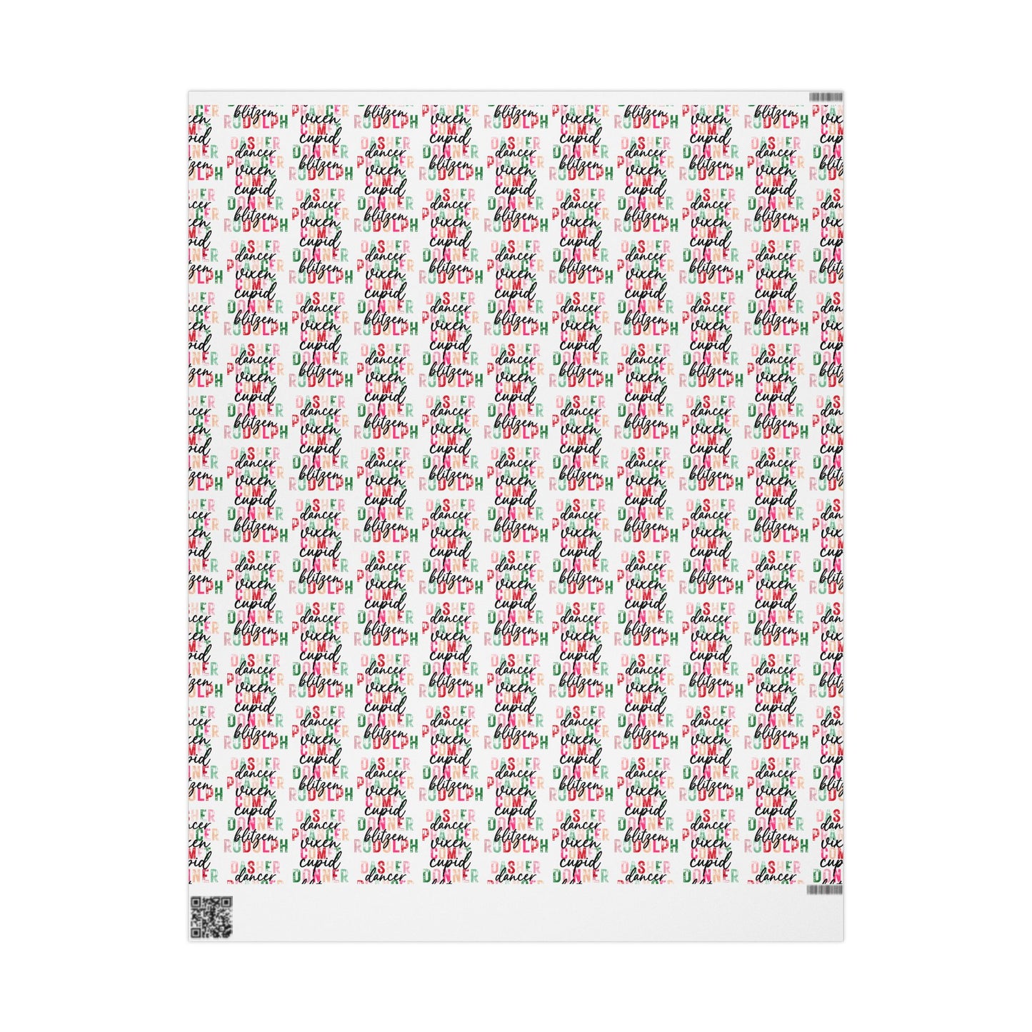 Reindeer Names Pattern - Wrapping Paper