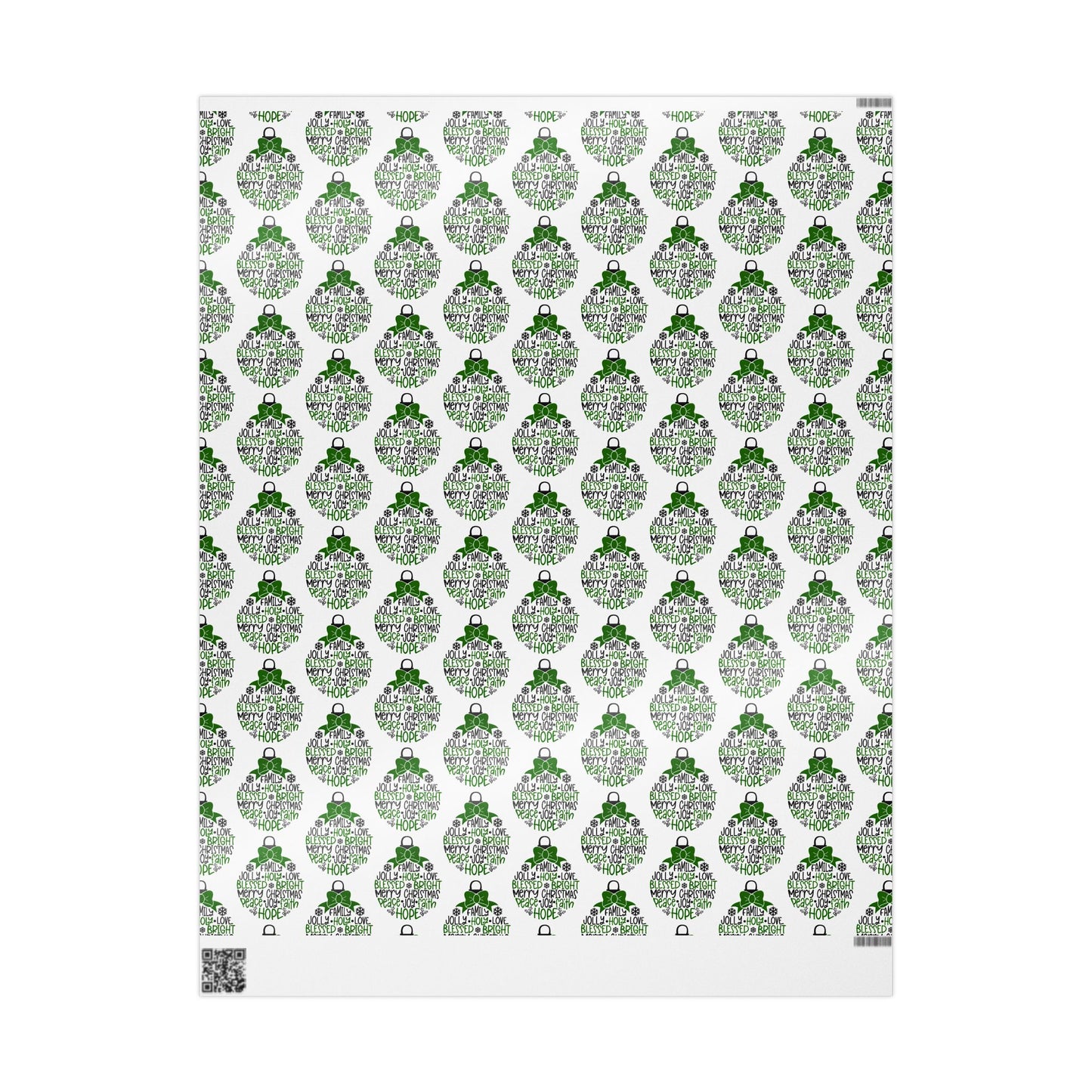 Christmas Ornament - Green and Black - Wrapping Paper