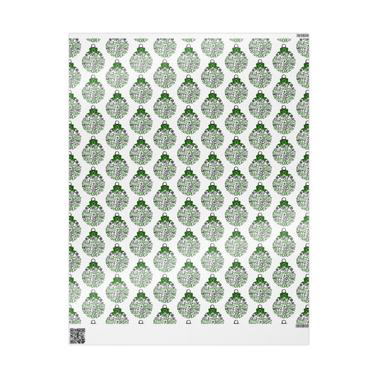 Christmas Ornament - Green and Black - Wrapping Paper