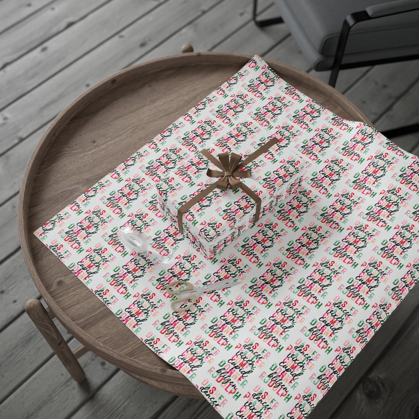 Reindeer Names Pattern - Wrapping Paper