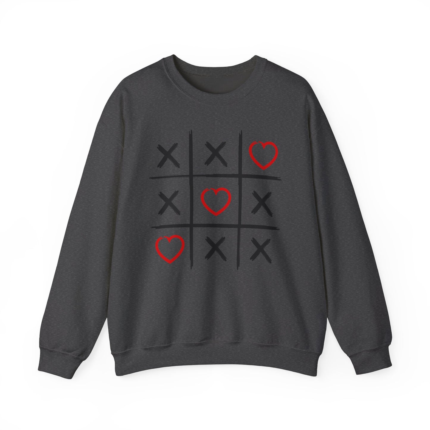 Valentines Tic-Tac-Toe - Unisex Heavy Blend™ Crewneck Sweatshirt - Adult