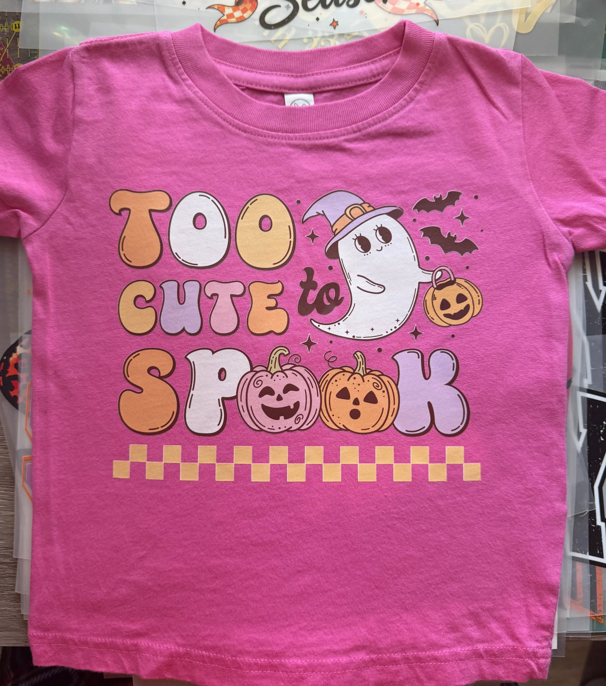 Too Cute to Spook Pink Halloween Tee – 18 Months | Ready to Ship
