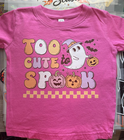 Too Cute to Spook Pink Halloween Tee – 18 Months | Ready to Ship