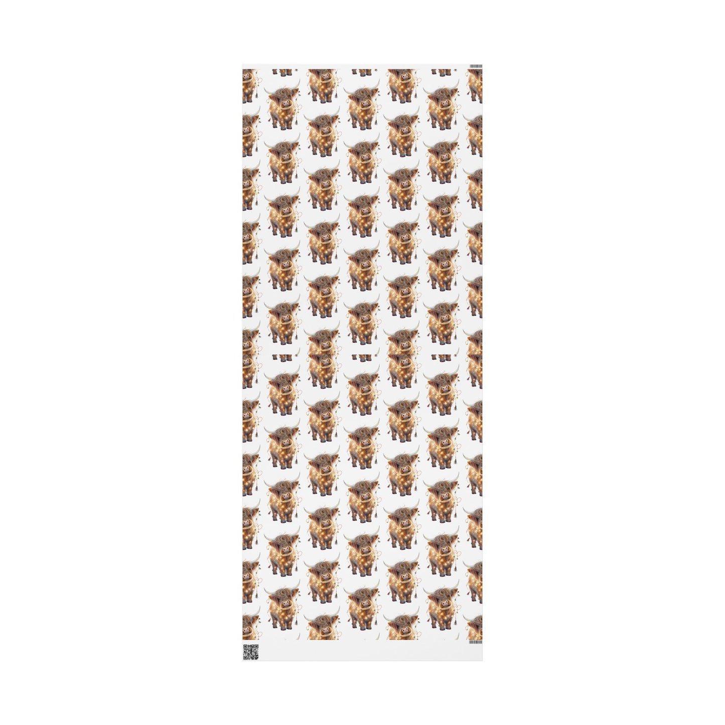 Highland Cow with Lights 2 Pattern - Wrapping Paper