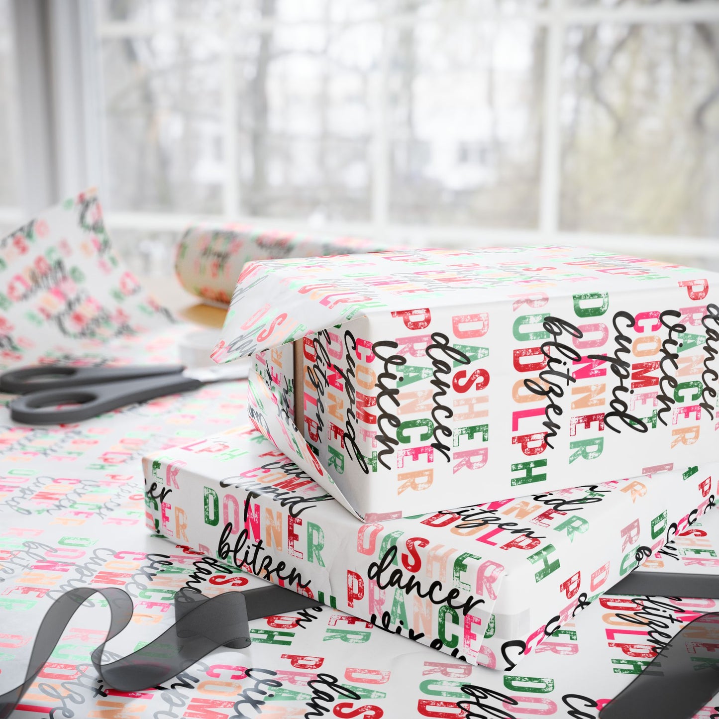 Reindeer Names Pattern - Wrapping Paper