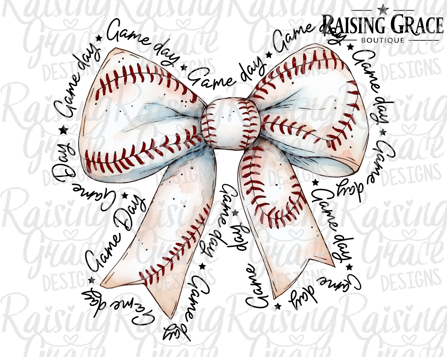 Gameday Baseball Bow - Adult T-Shirt - Comfort Colors