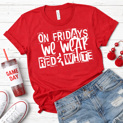 On Fridays We Wear Red Shirt | Game Day Spirit Tee | School Pride T-Shirt