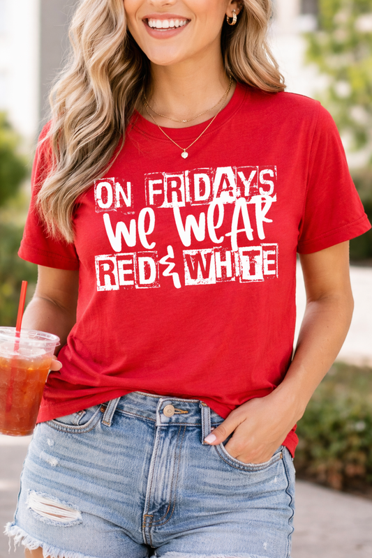 On Fridays We Wear Red Shirt | Game Day Spirit Tee | School Pride T-Shirt