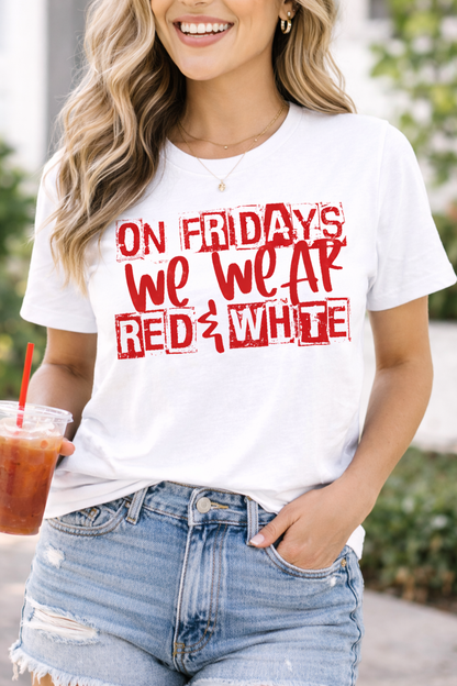 On Fridays We Wear Red Shirt | Game Day Spirit Tee | School Pride T-Shirt
