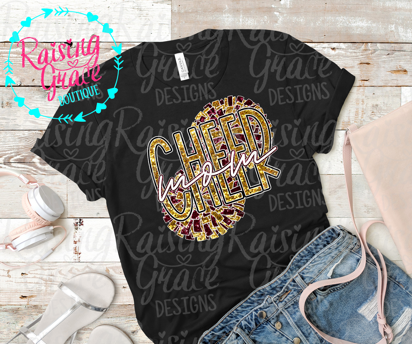 Cheer Mom - Gold and Maroon - Adult