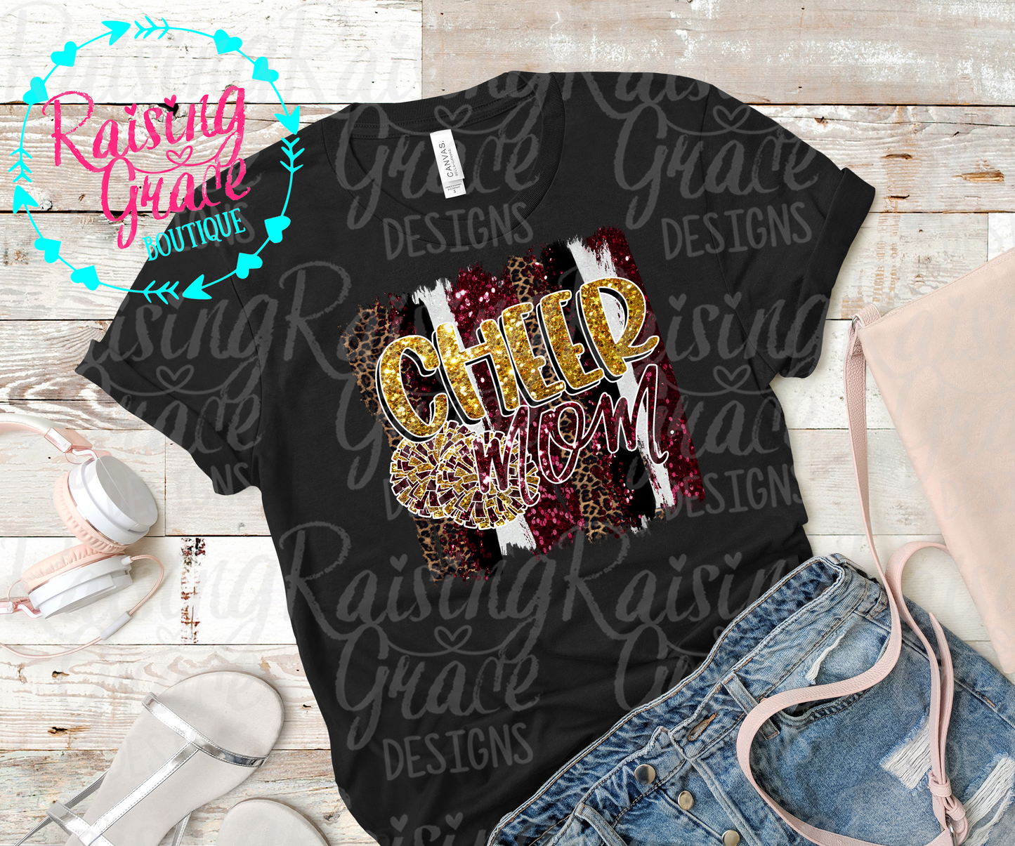 Cheer Mom - Gold and Maroon - Adult