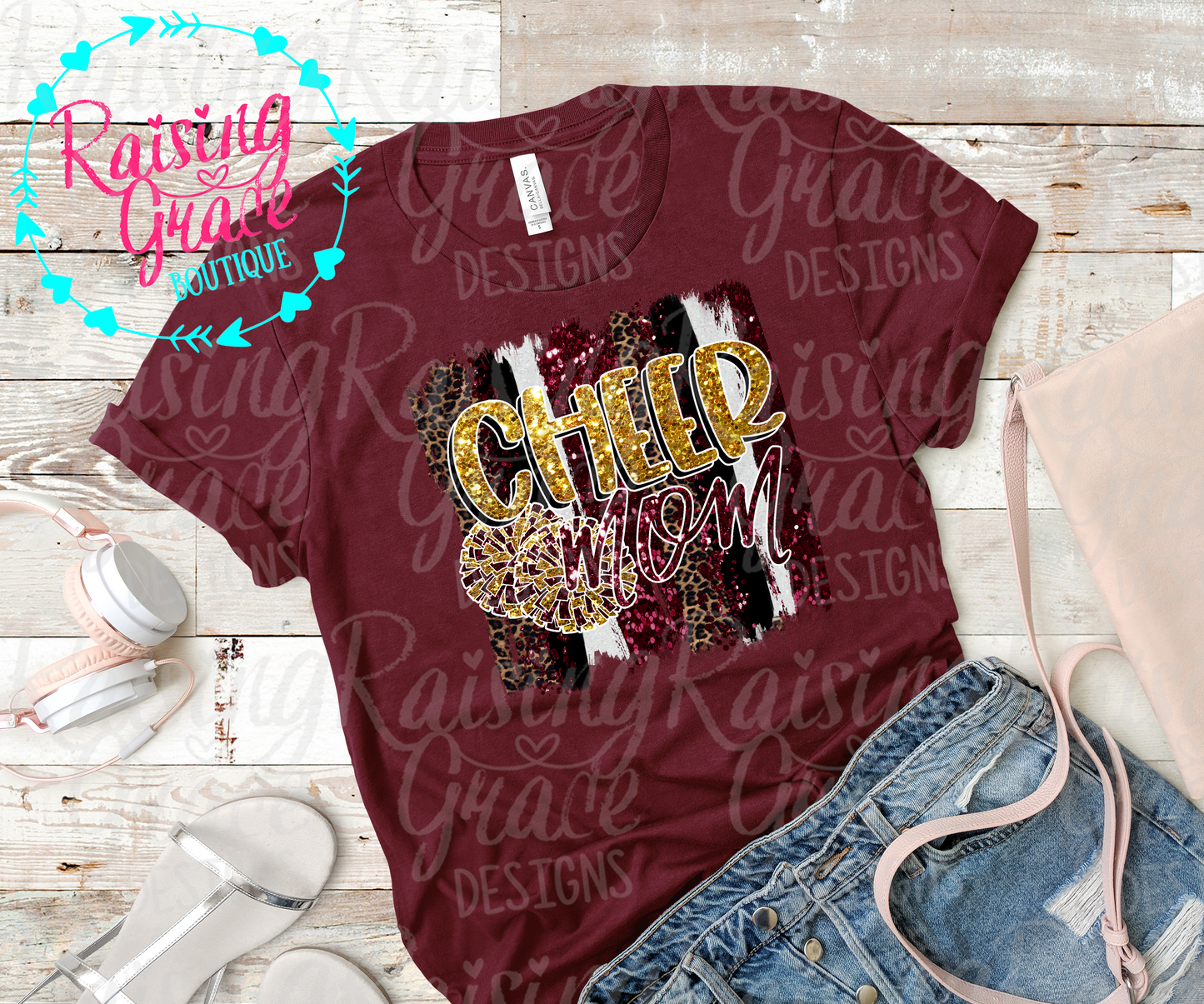 Cheer Mom - Gold and Maroon - Adult