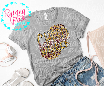 Cheer Mom Graphic T-Shirt | Faux Glitter Cheerleading Tee | Sports Mom Shirt | Boutique Cheer Graphic Tee | Game Day Cheer Shirt