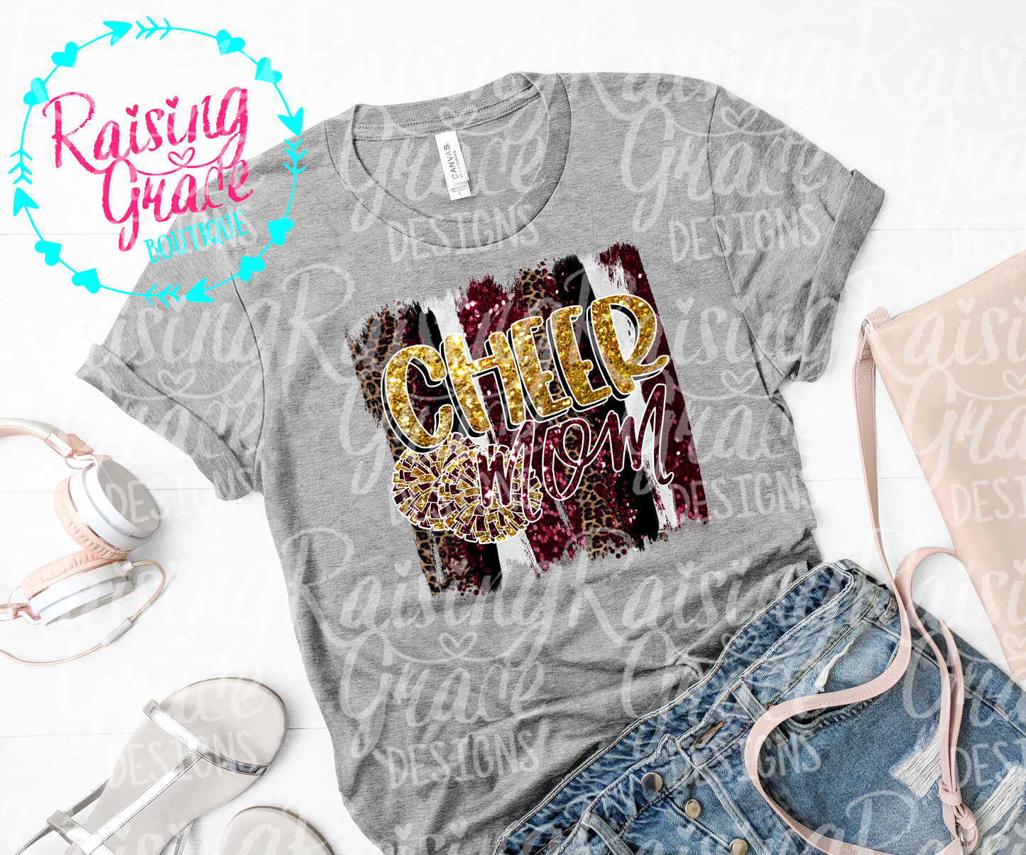 Cheer Mom - Gold and Maroon - Adult