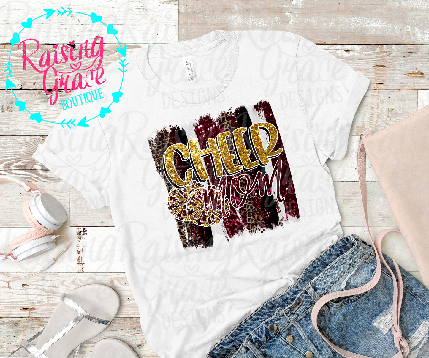 Cheer Mom - Gold and Maroon - Adult