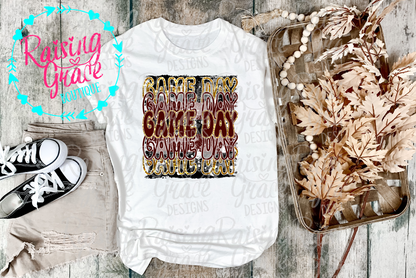 Game Day Graphic T-Shirt | Gold and Maroon | Sports Mom Shirt | Boutique Game Day Graphic Tee | Football Season Shirt