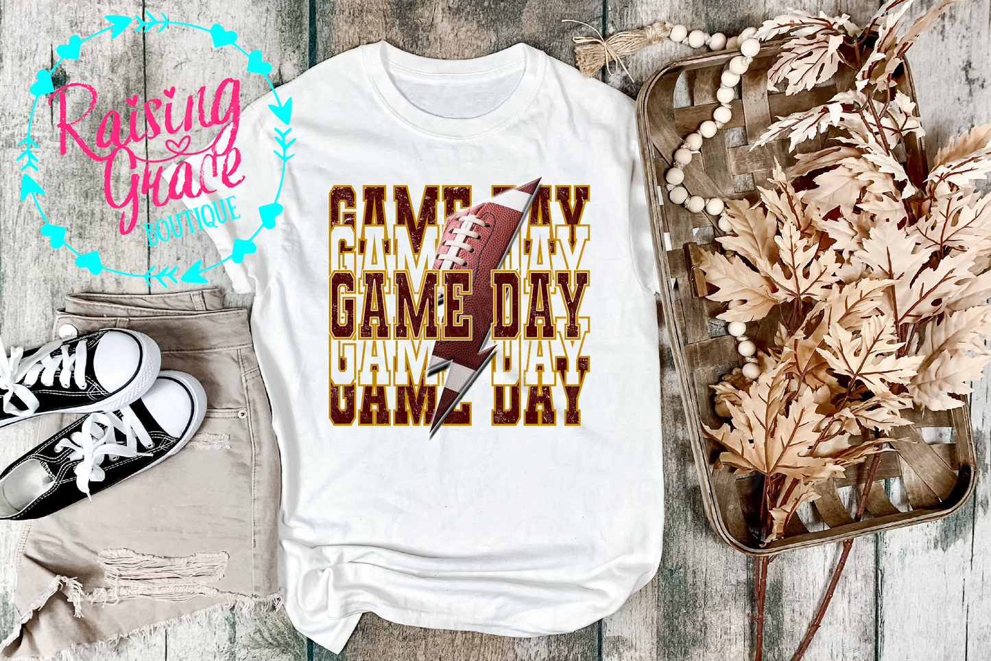 Game Day - Football - Maroon and Gold - T-Shirt - Adult