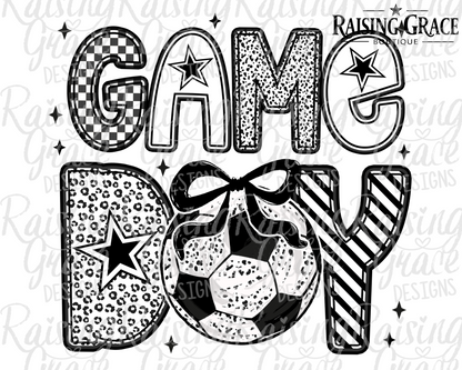 Game Day Soccer Graphic T-Shirt | Soccer Mom Tee | Sports Graphic Tee | Boutique Soccer Shirt | Checkered Game Day Tee