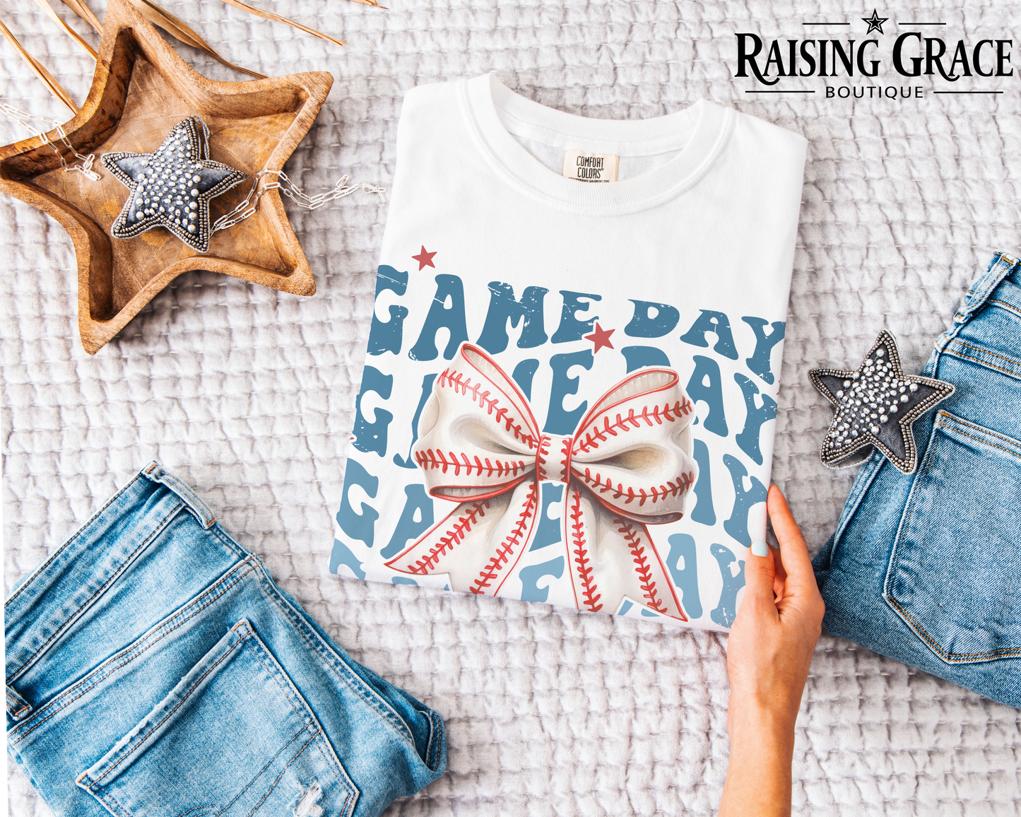 Gameday With Big Bow - Adult T-Shirt - Comfort Colors