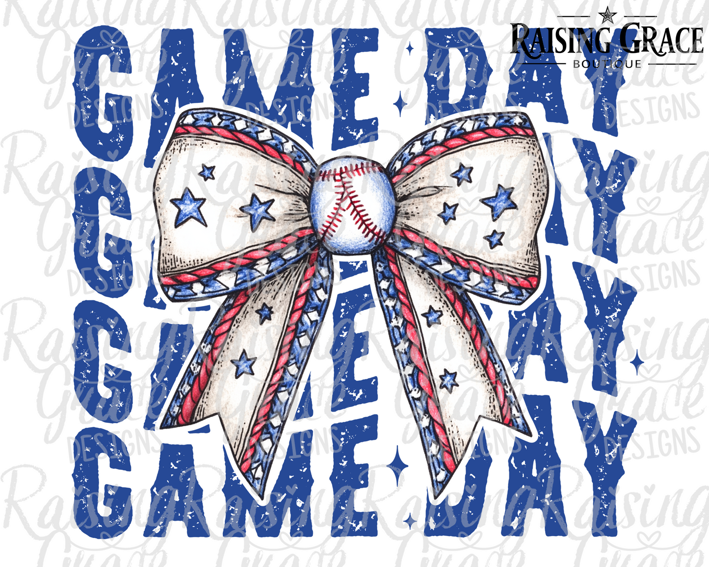 Baseball Gameday with Bow - Adult T-Shirt - Comfort Colors
