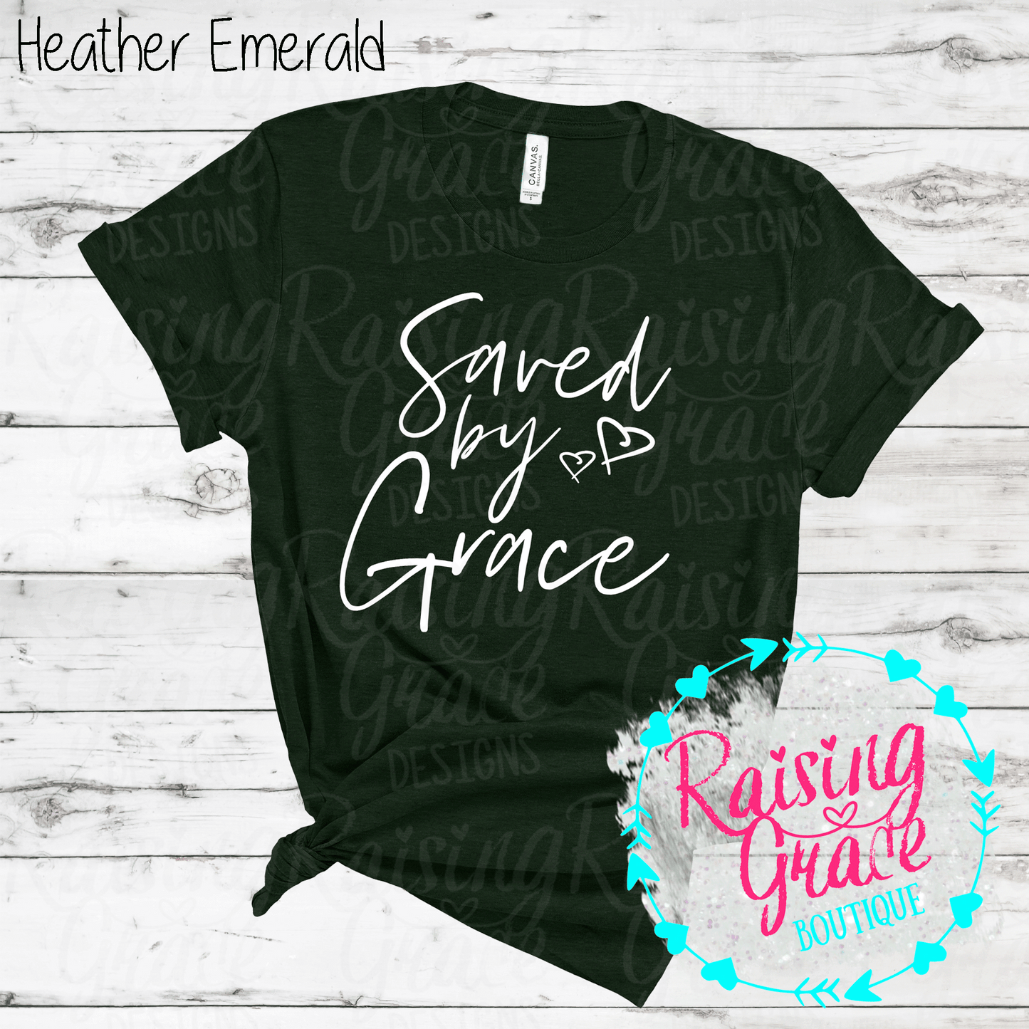 Saved By Grace - T-Shirt - (Shades of Green)