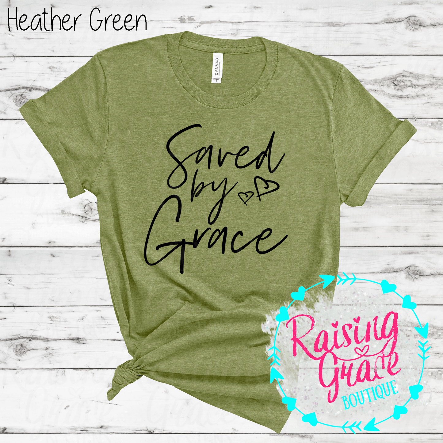 Saved By Grace - T-Shirt - (Shades of Green)