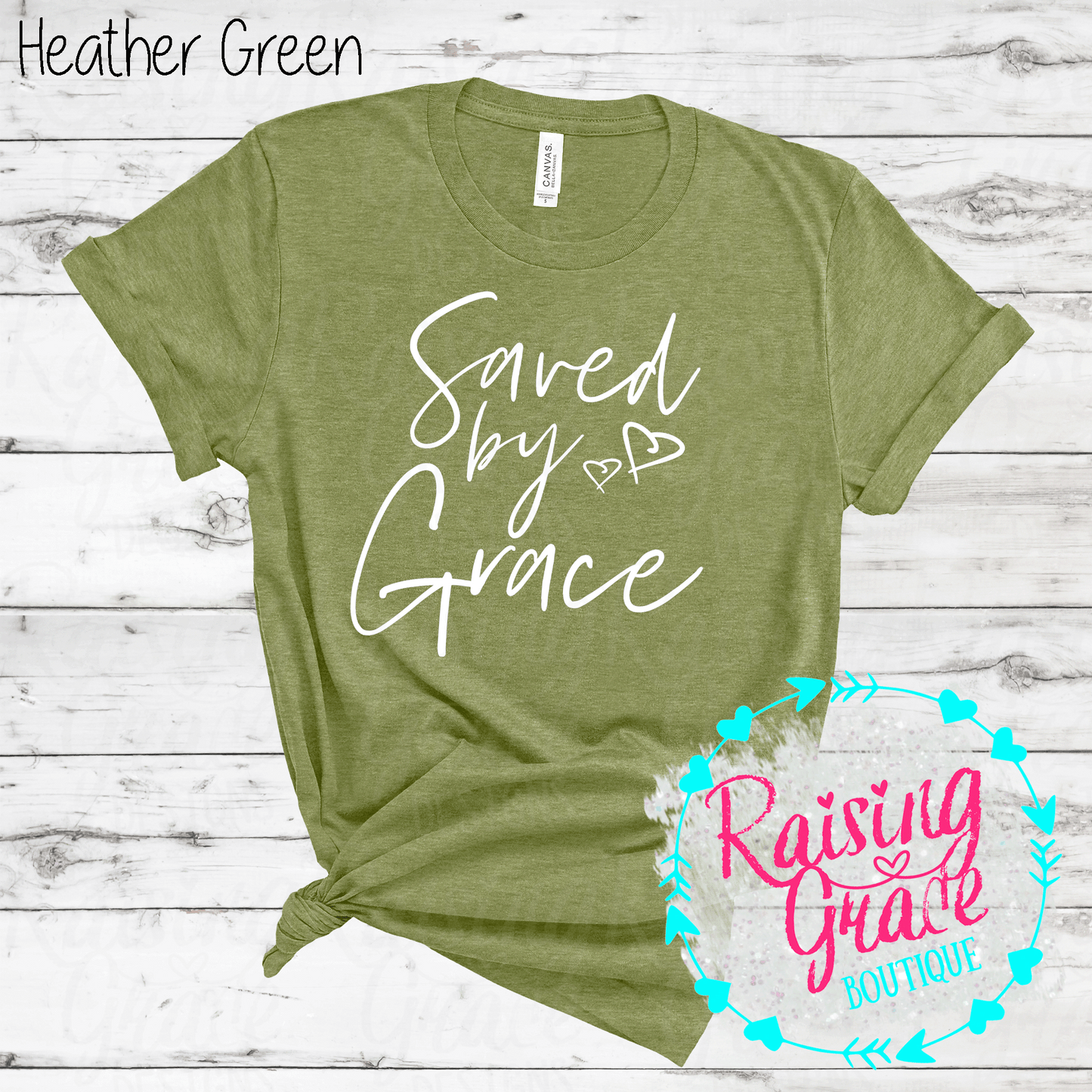 Saved By Grace - T-Shirt - (Shades of Green)