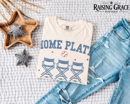 Home Plate Social Club Graphic T-Shirt | Baseball Mom Tee | Sports Mom Shirt | Boutique Baseball Graphic Tee | Game Day Shirt