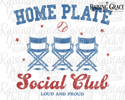 Home Plate Social Club Graphic T-Shirt | Baseball Mom Tee | Sports Mom Shirt | Boutique Baseball Graphic Tee | Game Day Shirt