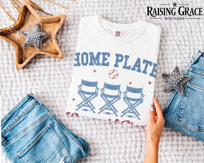 Home Plate Social Club Graphic T-Shirt | Baseball Mom Tee | Sports Mom Shirt | Boutique Baseball Graphic Tee | Game Day Shirt
