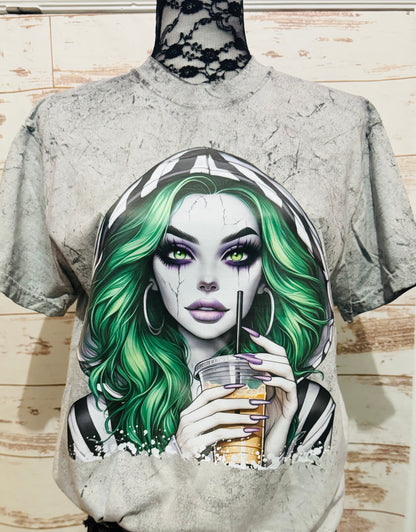 Beetlejuice Mama Graphic T-Shirt | Gothic Halloween Tee | Alternative Graphic Shirt | Boutique Spooky Season Tee | Horror Inspired Shirt